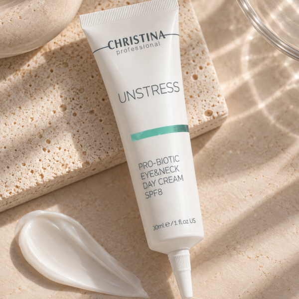 Unstress Probiotic Day cream Eye&Neck SPF8-Денний крем для шкіри навколо очей та шиї з SPF 8